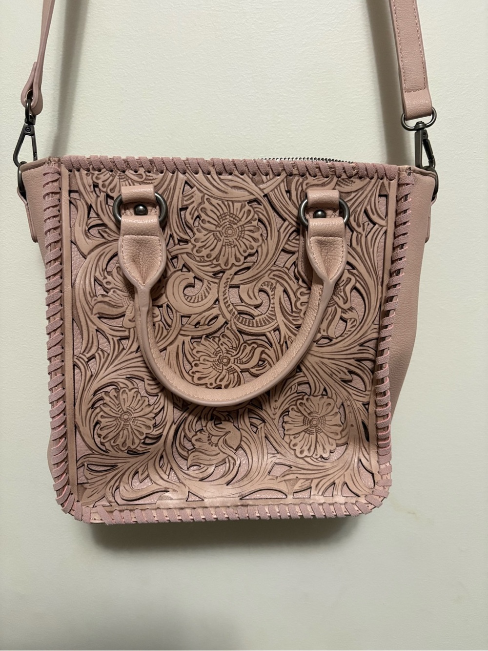 Trinity ranch tooled leather crossbody - Picture 3 of 8